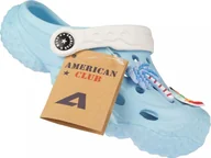 Buty dla dziewczynek - American Club Dziecięce klapki basenowe American Club NH-130/24 niebieskie 29 - miniaturka - grafika 1