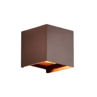 Lampy ogrodowe - Mantra Iluminación Kinkiet zewnętrzny LED Davos, aluminium corten, kątowy, ściemniany - miniaturka - grafika 1