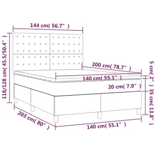 Lumarko Łóżko kontynentalne z materacem i LED czarna ekoskóra 140x200cm - Łóżka - miniaturka - grafika 9