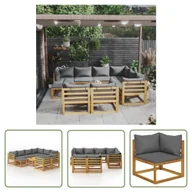 Meble ogrodowe - The Living Store 10-cz. zestaw wypoczynkowy do ogrodu - poduszki - drewno akacjowe - Sofa Ogrodowa I Stół - miniaturka - grafika 1