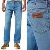 Spodnie męskie - Wrangler TEXAS Wagon Wheel FREE TO STRETCH wygodne spodnie jeansowe W42 L34 - miniaturka - grafika 1