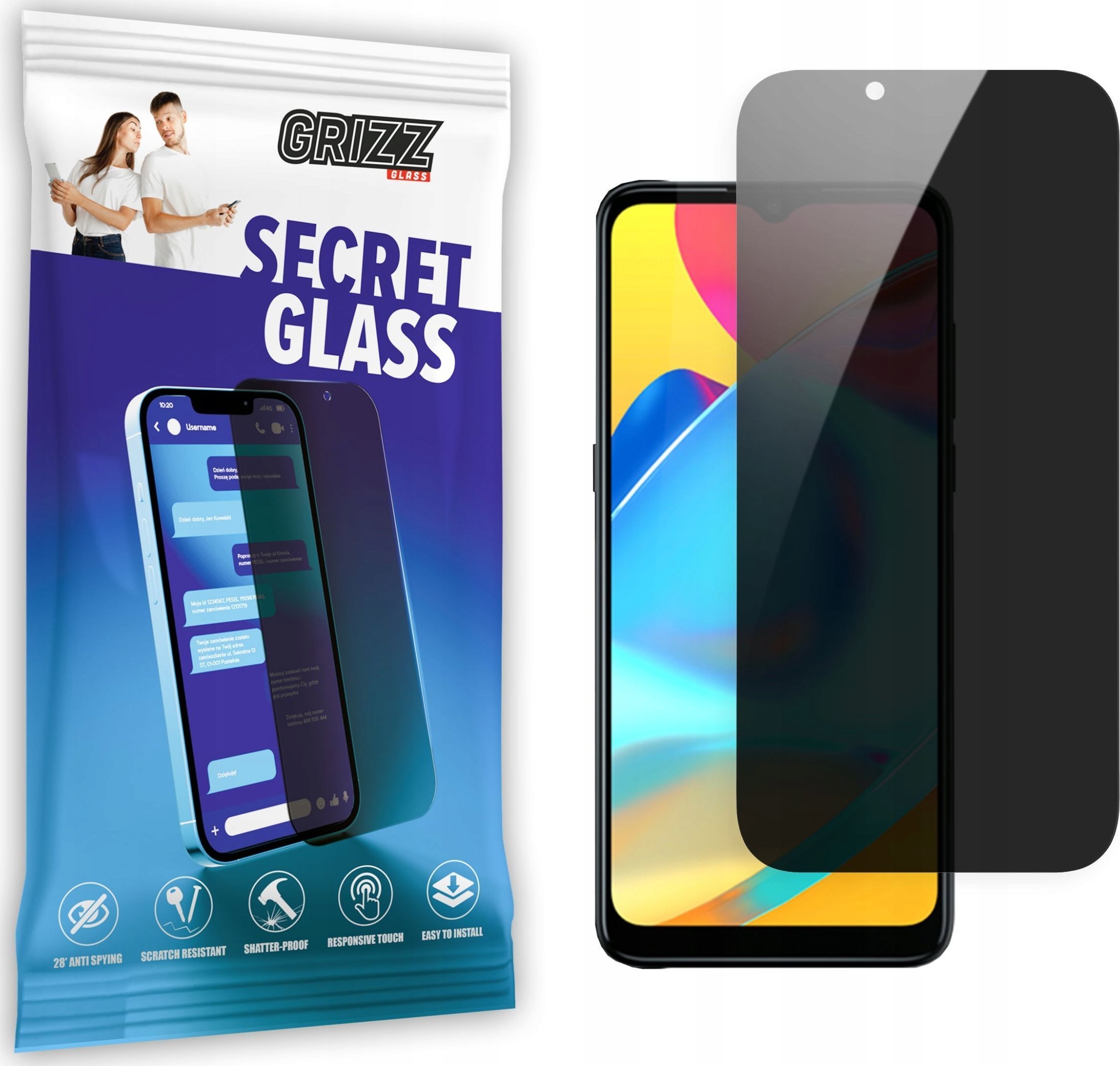 GrizzGlass Szkło prywatyzujące GrizzGlass SecretGlass do Coolpad Cool 20 Pro 5G
