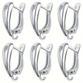 Inne - 6 sztuk Złote i Srebrne Francuskie Zapięcia do Kolczyków, Otwarte Kółka z Zapięciem, Klips do Kolczyków DIY, Akcesoria do Wyrobu Biżuterii - miniaturka - grafika 1