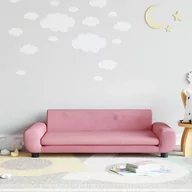 Meble do sypialni - vidaXL Sofa dla dzieci, różowa, 100x54x33 cm, aksamit - miniaturka - grafika 1