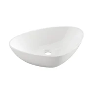 Umywalki - Umywalka Nablatowa Trigono Invena Trend, 50 Cm, Trójkątna Biała - miniaturka - grafika 1