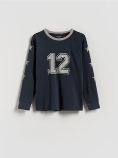 Reserved - Bawełniany longsleeve - granatowy - Bluzki dla chłopców - miniaturka - grafika 1