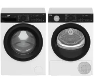 Zestawy zintegrowane AGD - Beko pralka bPro500 B5WFT694111WBPBB SaveWater 9kg 1400obr/min + suszarka bPro500 B5T692411WBPBB SaveWater 52,1cm 9kg - miniaturka - grafika 1