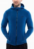 Bluzy męskie - 4F bluza męska z kapturem sportowa polarowa dresowa rozpinana polar r. L - miniaturka - grafika 1