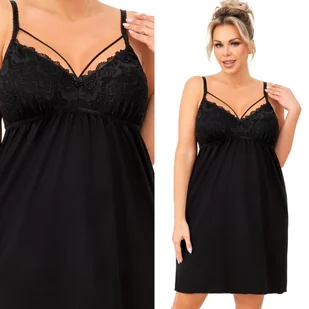 Donna Koszula nocna Sylvia Plus Czarna Czarny XXXXXXL - Bielizna nocna - miniaturka - grafika 1