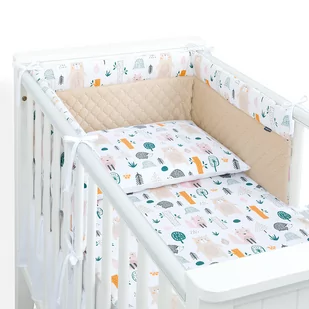 MAMO-TATO 3-el pościel dla niemowląt 100x135 PREMIUM do łóżeczka 60x120 Velvet PIK - Forest / piaskowy - Pościel dla dzieci - miniaturka - grafika 1