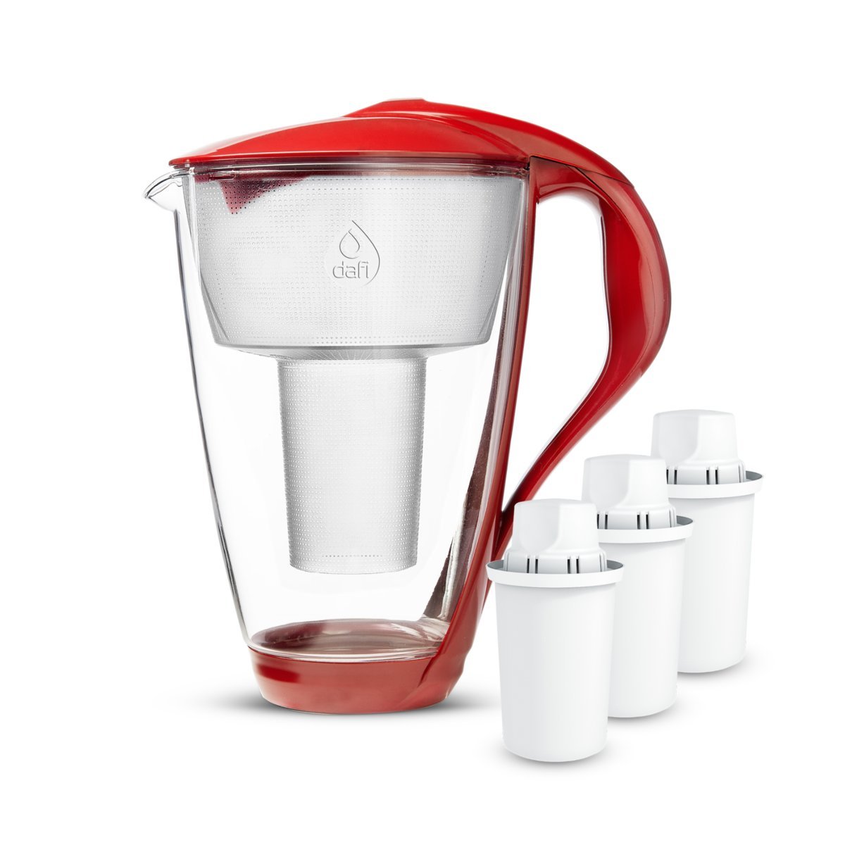 Szklany Dzbanek Filtrujący Dafi CRYSTAL LED 2 l Makowy + 3 Filtry Classic