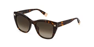 Furla Damskie okulary przeciwsłoneczne Sfu534, czarne/brązowe (Shiny Black/Brown Tortoise), 66 - Okulary przeciwsłoneczne - miniaturka - grafika 1