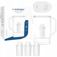 Dzbanki filtrujące - Dzbanek filtrujący do lodówki Wessper D3 Slim FutureFlow LED + 4x Filtr - miniaturka - grafika 1