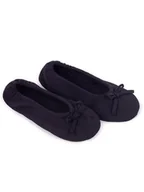 Kapcie damskie - Kapcie baleriny damskie miękkie z kokardką czarne 40-41 - miniaturka - grafika 1