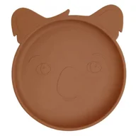 Śliniaki i fartuszki - Nuuroo silikonowy talerzyk obiadowy duży KOALA Caramel Cafe - miniaturka - grafika 1