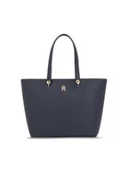 Torebki damskie - Tommy Hilfiger Torebka Emblem Shopper AW0AW15178 Granatowy - miniaturka - grafika 1