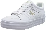 Trampki damskie - Calvin Klein Jeans Damskie trampki Vulc Flatform Bold Fluo CONTR, białe/żółte ochronne, 5,5 UK, Biały żółty bezpieczeństwa, 38.5 EU - miniaturka - grafika 1