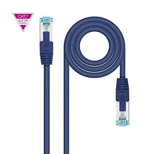 Kabel sieciowy kategorii 7, LSZH, SFTP, PIMF, AWG26, niebieski, długość 25 cm, idealny do bezpiecznych, szybkich połączeń.