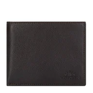 Portfele - Męski portfel skórzany groszkowy brązowy - miniaturka - grafika 1