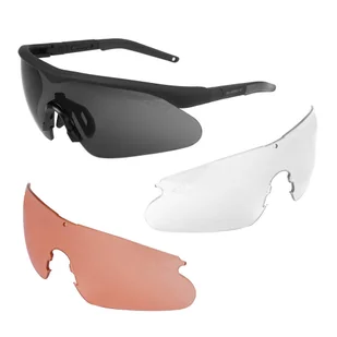 Swiss Eye - Okulary strzeleckie Raptor Pro - Czarne - Trzy wizjery - 10164 - Ochrona oczu i twarzy - miniaturka - grafika 1