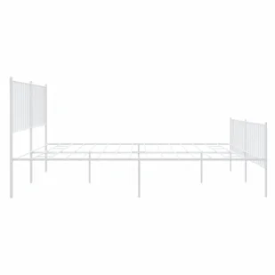 Metalowa rama łóżka z wezgłowiem i zanóżkiem, biała, 180x200 cm Lumarko! - Łóżka - miniaturka - grafika 7