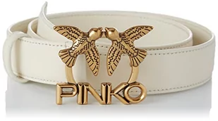 PINKO Damski pasek Love Aster 1 Simply H3, pasek Vi, Z14q_biały + bankowy złoty antyk, L - Paski - miniaturka - grafika 1