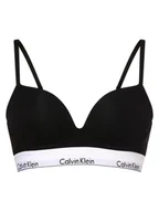 Biustonosze - Calvin Klein Damski biustonosz push-up Kobiety Bawełna czarny jednolity, 70B - miniaturka - grafika 1