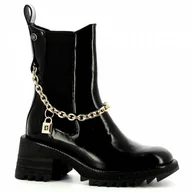 Botki damskie - Czarne lakierowane sztyblety damskie CARINII - Carinii - miniaturka - grafika 1