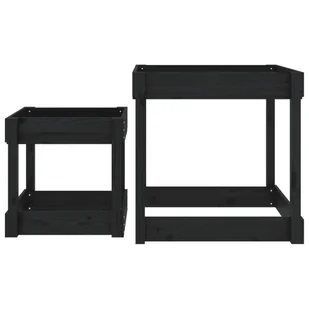 Stoliki piaskownice, 2 szt., czarne, lite drewno sosnowe Lumarko! - Place zabaw - miniaturka - grafika 5