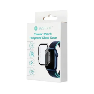 Futera ochronny ze szkem Bestsuit Elastyczny Apple Watch serii 7/8-45mm - grafitowy - Akcesoria do smartwatchy - miniaturka - grafika 1