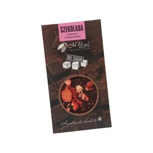 Czekolada deserowa bez cukru M.Pelczar Chocolatier z truskawkami 45g - Czekolada - miniaturka - grafika 1