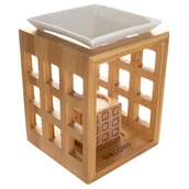 Świeczniki - Bilovit Bambusowy kominek zapachowy do olejków eterycznych z ceramiczną podstawką - miniaturka - grafika 1