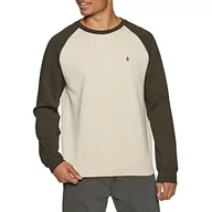 Bluzy męskie - Volcom Męska bluza Homak Crew, biała/szara (Whitecap Grey), S, biały/szary (Whitecap Grey), S - miniaturka - grafika 1