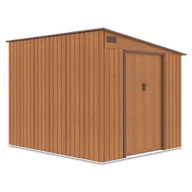 Altany ogrodowe - Szopa narzędziowa JASPER 214x257cm Oak Brown, stalowa, z podwójnymi drzwiami, wentylowana, magazyn na sprzęt ogrodowy i narzędzia Hardmaister - miniaturka - grafika 1