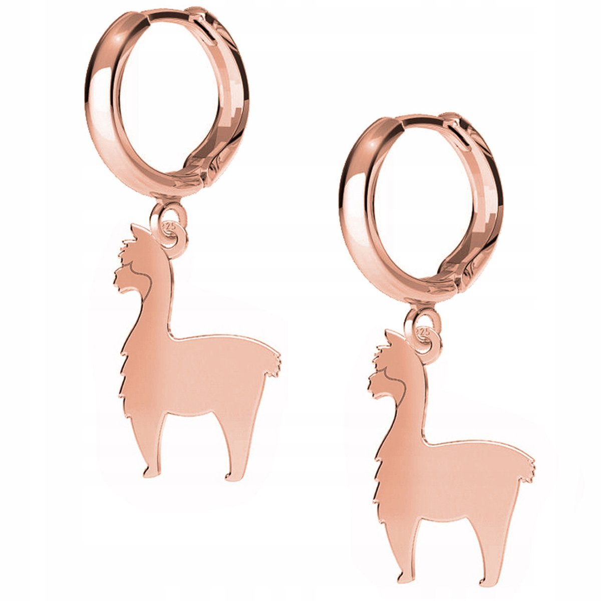 Kolczyki Alpaka Alpaki różowe złoto 925