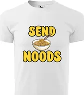 Piżamy damskie - Piżama Męska Biała Koszulka + Szare Spodenki SEND NOODS Wzory Rozmiar XXL - miniaturka - grafika 1