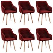 Krzesła - vidaXL Krzesła stołowe, 6 szt., winna czerwień, tapicerowane tkaniną - miniaturka - grafika 1