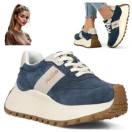 Półbuty damskie - Sneakersy Damskie SKÓRZANE FILIPPO Wygodne Wiosenne Półbuty Sznurowane 40 - miniaturka - grafika 1