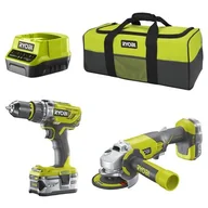 Zestawy elektronarzędzi - Zestaw elektronarzędzi RYOBI R18PDAG-242S - miniaturka - grafika 1