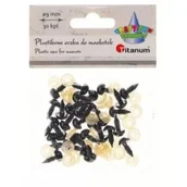 Akcesoria i części do maszyn do szycia - Titanum Oczy do maskotek plastikowe 9mm z mocowaniem 30 szt - miniaturka - grafika 1