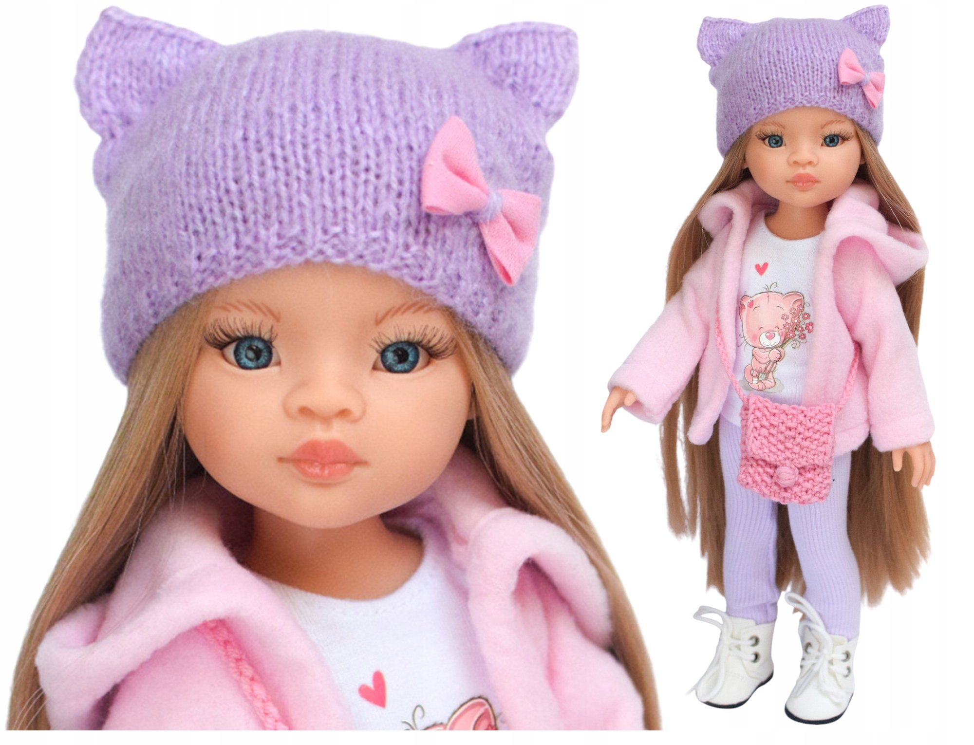 Lalka hiszpańska Paola Reina 32cm Manica dł.włosy+ ubranka, buciki pudełko