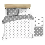 Pościel - Poszwa 200X200 R009 Szara Biała Gwiazdki Grochy 126N 45N - miniaturka - grafika 1
