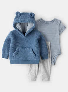 carter's 3-częściowy zestaw w kolorze niebiesko-szarym - Bluzy i sweterki niemowlęce - miniaturka - grafika 1