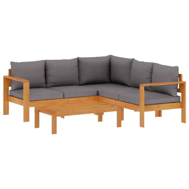 Zestaw Wypoczynkowy z Litego Drewna Akacjowego, Sofa 114x68x64 cm, Stół 1