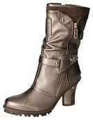 Kozaki damskie - Mustang Damskie kozaki 1141-606 półdługie, brąz, 40 EU - miniaturka - grafika 1
