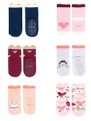 Skarpetki dla dzieci - Skarpety dziewczęce bawełniane z silikonowym ABS 6PAK 27-30 - miniaturka - grafika 1