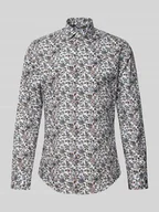 Koszule męskie - Koszula biznesowa o kroju slim fit z bawełny z kołnierzykiem typu kent - miniaturka - grafika 1