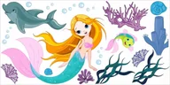 Naklejki na ścianę - Naklejki na ścianę dla dzieci syreny Syrenka 23, 100x50 cm - miniaturka - grafika 1