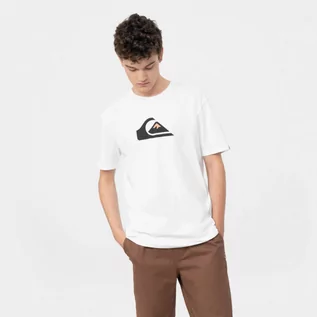 Koszulki sportowe męskie - Męski t-shirt z nadrukiem QUIKSILVER Comp Logo - biały - grafika 1