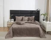 Narzuty - Brązowa Narzuta Pikowana Velvet na Łóżko 160x220 MAYA - miniaturka - grafika 1